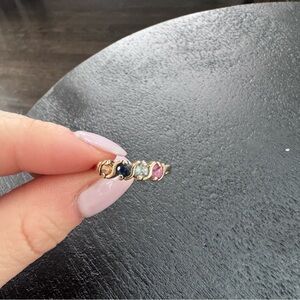 10k gold ring with multi color stones